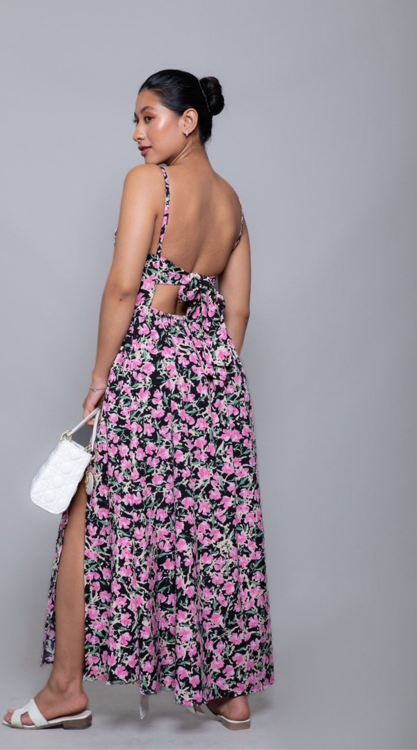 Backless Padded long Dress - 476 - Pastel fits